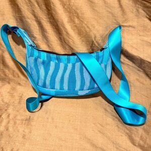 Woven Blue Zebra Crossbody Bag